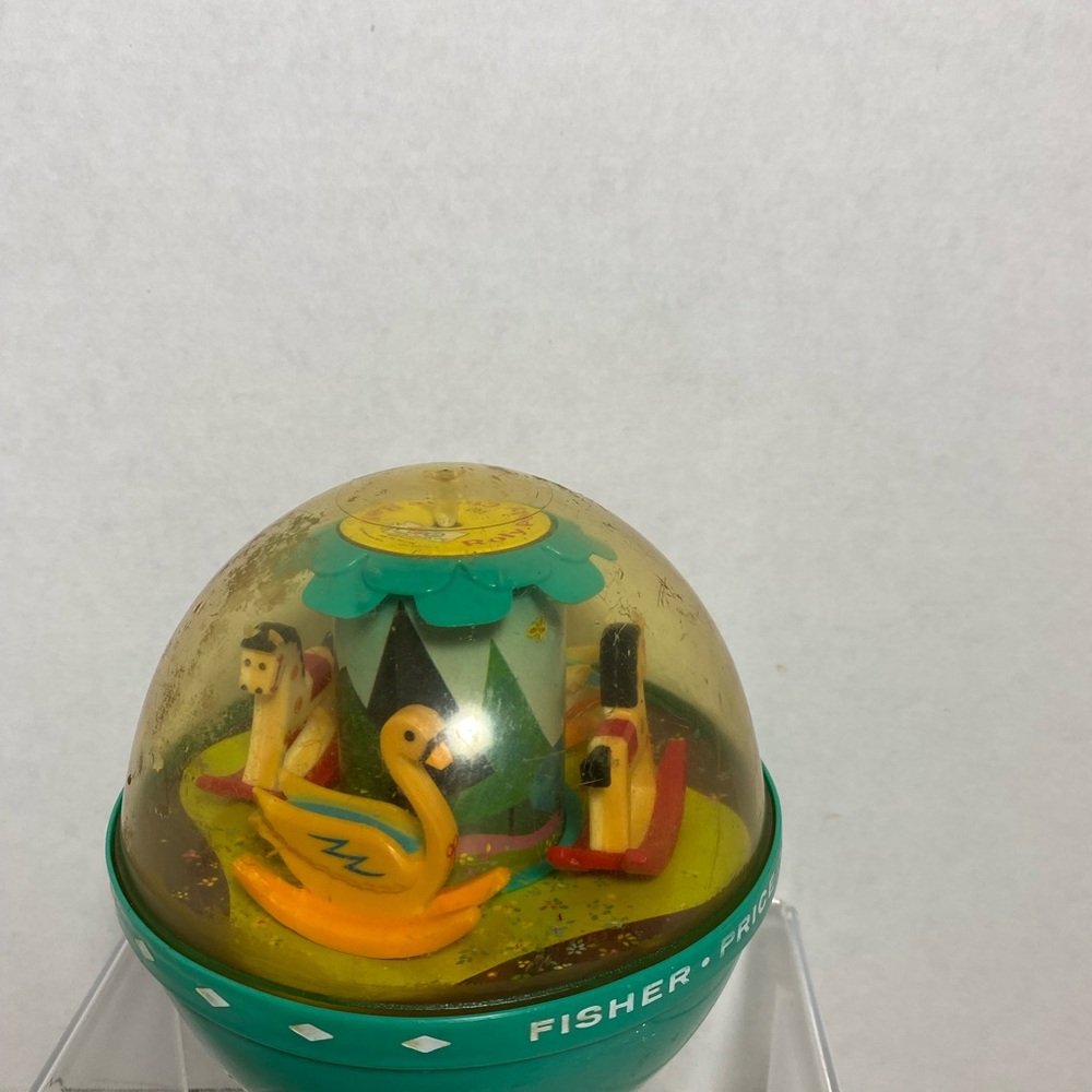 Vintage Fisher-Price 1966 roly-poly chime ball #165 swans horses